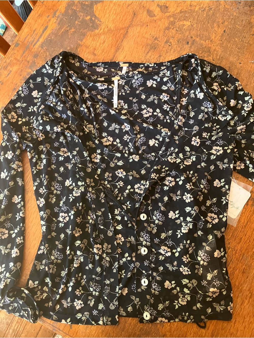 Free People sheer camisole and cardigan set